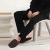 image:imageCOFACE Unisex Mens Womens Cozy Memory Foam Scuff Slippers Casual Slip On Warm House Shoes IndoorOutdoor Felt Sandal Slippers Size 415Dark Brown