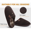 image:imageCOFACE Unisex Mens Womens Cozy Memory Foam Scuff Slippers Casual Slip On Warm House Shoes IndoorOutdoor Felt Sandal Slippers Size 415Dark Brown