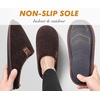 image:imageCOFACE Unisex Mens Womens Cozy Memory Foam Scuff Slippers Casual Slip On Warm House Shoes IndoorOutdoor Felt Sandal Slippers Size 415Dark Brown