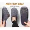 image:imageCOFACE Unisex Mens Womens Cozy Memory Foam Scuff Slippers Casual Slip On Warm House Shoes IndoorOutdoor Felt Sandal Slippers Size 415Grey