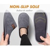 image:imageCOFACE Unisex Mens Womens Cozy Memory Foam Scuff Slippers Casual Slip On Warm House Shoes IndoorOutdoor Felt Sandal Slippers Size 415Grey