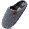 image:imageCOFACE Unisex Mens Womens Cozy Memory Foam Scuff Slippers Casual Slip On Warm House Shoes IndoorOutdoor Felt Sandal Slippers Size 415Grey