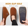 image:imageCOFACE Unisex Mens Womens Cozy Memory Foam Scuff Slippers Casual Slip On Warm House Shoes IndoorOutdoor Felt Sandal Slippers Size 415Khaki