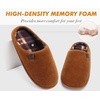 image:imageCOFACE Unisex Mens Womens Cozy Memory Foam Scuff Slippers Casual Slip On Warm House Shoes IndoorOutdoor Felt Sandal Slippers Size 415Khaki