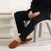 image:imageCOFACE Unisex Mens Womens Cozy Memory Foam Scuff Slippers Casual Slip On Warm House Shoes IndoorOutdoor Felt Sandal Slippers Size 415Khaki