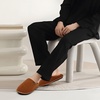 image:imageCOFACE Unisex Mens Womens Cozy Memory Foam Scuff Slippers Casual Slip On Warm House Shoes IndoorOutdoor Felt Sandal Slippers Size 415Khaki