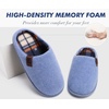 image:imageCOFACE Unisex Mens Womens Cozy Memory Foam Scuff Slippers Casual Slip On Warm House Shoes IndoorOutdoor Felt Sandal Slippers Size 415Light Blue
