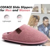 image:imageCOFACE Unisex Mens Womens Cozy Memory Foam Scuff Slippers Casual Slip On Warm House Shoes IndoorOutdoor Felt Sandal Slippers Size 415Light Pink