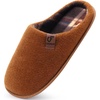 image:imageCOFACE Unisex Mens Womens Cozy Memory Foam Scuff Slippers Casual Slip On Warm House Shoes IndoorOutdoor Felt Sandal Slippers Size 415Khaki