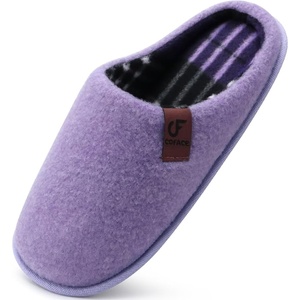 image:imageCOFACE Unisex Mens Womens Cozy Memory Foam Scuff Slippers Casual Slip On Warm House Shoes IndoorOutdoor Felt Sandal Slippers Size 415Light Purple