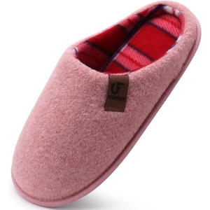 image:imageCOFACE Unisex Mens Womens Cozy Memory Foam Scuff Slippers Casual Slip On Warm House Shoes IndoorOutdoor Felt Sandal Slippers Size 415Pink