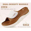 image:imageCOFACE Womens Orthotic Recovery Sandals With Comfortable Arch Support Orthopedic Womens Slides With Plantar Fasciitis Relief Woman Open Toe Slip On Walking Beach Shoes Sandalias de Mujer Size 611KhakiWhite