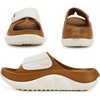 image:imageCOFACE Womens Orthotic Recovery Sandals With Comfortable Arch Support Orthopedic Womens Slides With Plantar Fasciitis Relief Woman Open Toe Slip On Walking Beach Shoes Sandalias de Mujer Size 611KhakiWhite