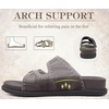 image:imageCOFACE Womens Stiched Trendy Summer Sandals Cloud Soft Cushioned Beach Slides Pattened Upper Double Adjustable Strap Big Buckle Open Toe Slip On Trending Flat Sandals for Vacations Outfit Size 612Brown