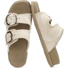 image:imageCOFACE Womens Stiched Trendy Summer Sandals Cloud Soft Cushioned Beach Slides Pattened Upper Double Adjustable Strap Big Buckle Open Toe Slip On Trending Flat Sandals for Vacations Outfit Size 612Beige