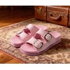 image:imageCOFACE Womens Stiched Trendy Summer Sandals Cloud Soft Cushioned Beach Slides Pattened Upper Double Adjustable Strap Big Buckle Open Toe Slip On Trending Flat Sandals for Vacations Outfit Size 612Pink
