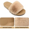 image:imageCOFACE Fuzzy Womens Slippers with Arch Support Open Toe Orthopedic Fur Slipper Indoor OutdoorBeige