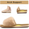 image:imageCOFACE Fuzzy Womens Slippers with Arch Support Open Toe Orthopedic Fur Slipper Indoor OutdoorBeige