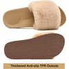 image:imageCOFACE Fuzzy Womens Slippers with Arch Support Open Toe Orthopedic Fur Slipper Indoor OutdoorBeige