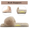 image:imageCOFACE Fuzzy Womens Slippers with Arch Support Open Toe Orthopedic Fur Slipper Indoor OutdoorBeige With Fur