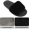 image:imageCOFACE Fuzzy Womens Slippers with Arch Support Open Toe Orthopedic Fur Slipper Indoor OutdoorBlack