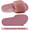 image:imageCOFACE Fuzzy Womens Slippers with Arch Support Open Toe Orthopedic Fur Slipper Indoor OutdoorDarkpink