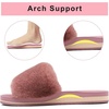 image:imageCOFACE Fuzzy Womens Slippers with Arch Support Open Toe Orthopedic Fur Slipper Indoor OutdoorDarkpink