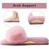 image:imageCOFACE Fuzzy Womens Slippers with Arch Support Open Toe Orthopedic Fur Slipper Indoor OutdoorDarkpink With Fur