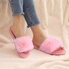 image:imageCOFACE Fuzzy Womens Slippers with Arch Support Open Toe Orthopedic Fur Slipper Indoor OutdoorDarkpink With Fur