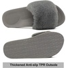 image:imageCOFACE Fuzzy Womens Slippers with Arch Support Open Toe Orthopedic Fur Slipper Indoor OutdoorGrey