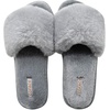 image:imageCOFACE Fuzzy Womens Slippers with Arch Support Open Toe Orthopedic Fur Slipper Indoor OutdoorGrey With Fur