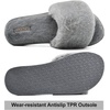 image:imageCOFACE Fuzzy Womens Slippers with Arch Support Open Toe Orthopedic Fur Slipper Indoor OutdoorGrey With Fur