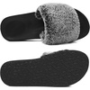 image:imageCOFACE Fuzzy Womens Slippers with Arch Support Open Toe Orthopedic Fur Slipper Indoor OutdoorGreyblack