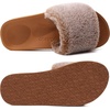 image:imageCOFACE Fuzzy Womens Slippers with Arch Support Open Toe Orthopedic Fur Slipper Indoor OutdoorKhaki