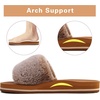 image:imageCOFACE Fuzzy Womens Slippers with Arch Support Open Toe Orthopedic Fur Slipper Indoor OutdoorKhaki