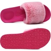 image:imageCOFACE Fuzzy Womens Slippers with Arch Support Open Toe Orthopedic Fur Slipper Indoor OutdoorRose