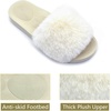 image:imageCOFACE Fuzzy Womens Slippers with Arch Support Open Toe Orthopedic Fur Slipper Indoor OutdoorWhite