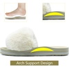 image:imageCOFACE Fuzzy Womens Slippers with Arch Support Open Toe Orthopedic Fur Slipper Indoor OutdoorWhite