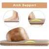 image:imageCOFACE Fuzzy Womens Slippers with Arch Support Open Toe Orthopedic Fur Slipper Indoor OutdoorWhitekhaki