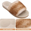 image:imageCOFACE Fuzzy Womens Slippers with Arch Support Open Toe Orthopedic Fur Slipper Indoor OutdoorWhitekhaki