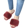 image:imageCOFACE Fuzzy Womens Slippers with Arch Support Open Toe Orthopedic Fur Slipper Indoor OutdoorWinered