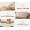 image:imageCOFACE Flip Flops for Women with Arch Support Beach Thong Sandals for Woman Adjustable Fashion Orthopedic Sandal OutdoorBeige
