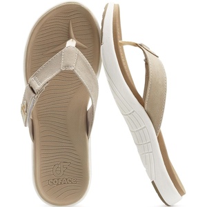 image:imageCOFACE Flip Flops for Women with Arch Support Beach Thong Sandals for Woman Adjustable Fashion Orthopedic Sandal OutdoorBeige