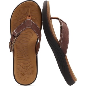image:imageCOFACE Flip Flops for Women with Arch Support Beach Thong Sandals for Woman Adjustable Fashion Orthopedic Sandal OutdoorBrown