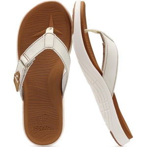image:imageCOFACE Flip Flops for Women with Arch Support Beach Thong Sandals for Woman Adjustable Fashion Orthopedic Sandal OutdoorWhite