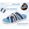image:imageCOFACE Womens Flat Sandals Summer Beach 2026 Trendy Dressy Walking Sandals with Arch Support Outdoor Slides for Women Plantar Fasciitis Relif SlidesBlue