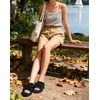 image:imageCOFACE Womens Flat Sandals Summer Beach 2026 Trendy Dressy Walking Sandals with Arch Support Outdoor Slides for Women Plantar Fasciitis Relif SlidesBlack