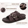 image:imageCOFACE Womens Flat Sandals Summer Beach 2026 Trendy Dressy Walking Sandals with Arch Support Outdoor Slides for Women Plantar Fasciitis Relif SlidesBrown