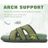 image:imageCOFACE Womens Flat Sandals Summer Beach 2026 Trendy Dressy Walking Sandals with Arch Support Outdoor Slides for Women Plantar Fasciitis Relif SlidesGreen