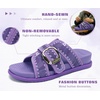 image:imageCOFACE Womens Flat Sandals Summer Beach 2026 Trendy Dressy Walking Sandals with Arch Support Outdoor Slides for Women Plantar Fasciitis Relif SlidesPurple